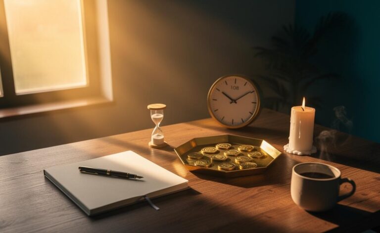 Illustration of three numerology practices for 8 January 2026—aligning with Universal Day 1, tailoring personal cycles, and an 8-influenced money map