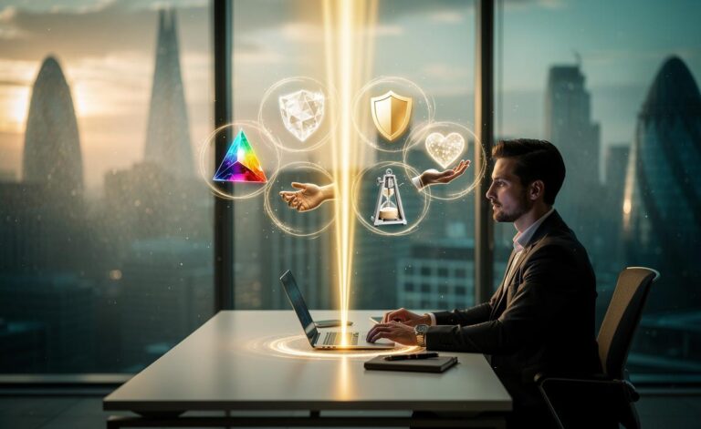 Illustration of six vibrational frequencies aligning for success on 9 January 2026