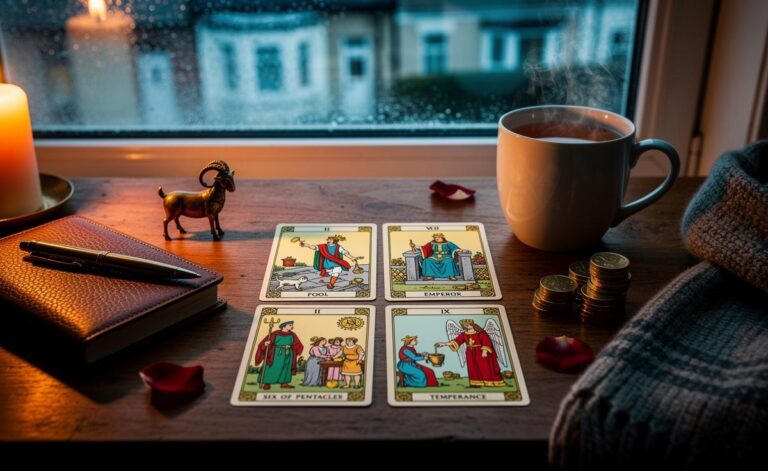 Illustration of Tarot deck predictions for 6 January 2026 highlighting new beginnings in love, career, money, and wellbeing