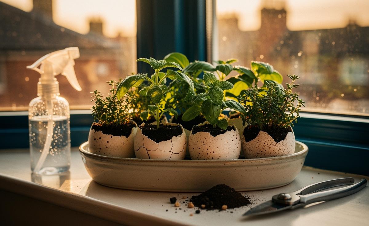 How to Grow Intensely Aromatic Herbs Using Eggshell Planters