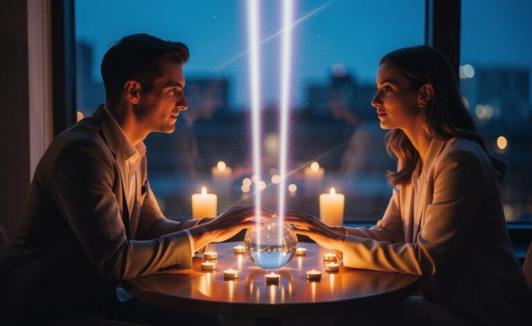 Illustration of relationship numerology insights for January 9, 2026, featuring Universal Year 1, Universal Month 2, and an 11/2 day guiding love and communication