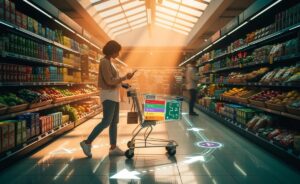 Illustration of organising a grocery list by aisle for faster supermarket shopping